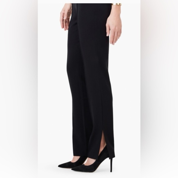 NIC+ZOE Side Slit Straight Leg Black Trousers - Picture 2 of 6
